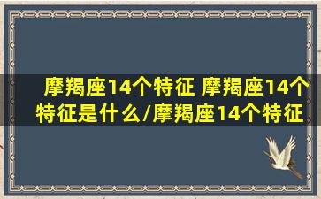 摩羯座14个特征 摩羯座14个特征是什么/摩羯座14个特征 摩羯座14个特征是什么-我的网站